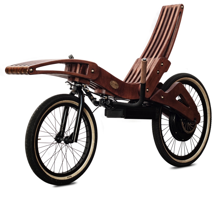 wooden recumbent bike